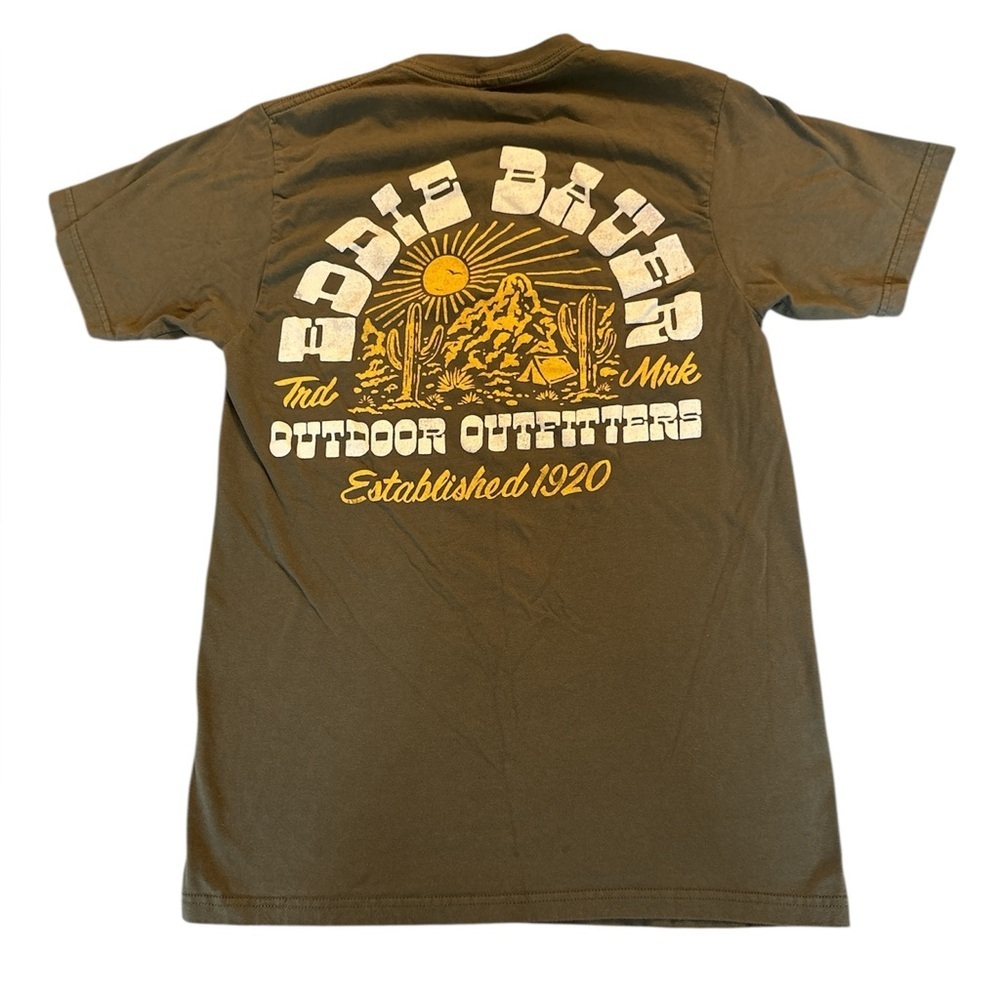Eddie Bauer graphic t Shirt olive green Size S - Picture 2 of 3